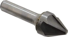 Hertel - 1" Head Diam, 1/2" Shank Diam, 6 Flute 60° Solid Carbide Countersink - Bright Finish, 3" OAL, Single End, Straight Shank, Right Hand Cut - Industrial Tool & Supply