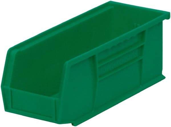 Akro-Mils - 20 Lb. Load Capacity, 10-7/8" Deep, Green Polymer Hopper Stacking Bin - 4" High x 4-1/8" Wide x 10-7/8" Long - Industrial Tool & Supply