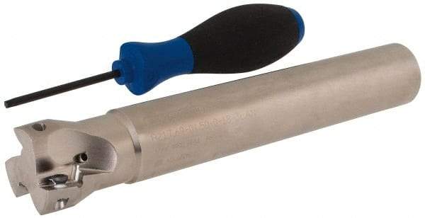 Seco - 1-1/2" Cut Diam, 0.669" Max Depth of Cut, 1-1/4" Shank Diam, 8.27" OAL, Indexable Square Shoulder End Mill - XO.X 1806.. Inserts, Cylindrical Shank, 90° Lead Angle, Through Coolant, Series Power Turbo - Industrial Tool & Supply