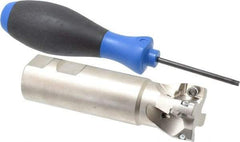 Seco - 1-1/2" Cut Diam, 0.669" Max Depth of Cut, 1-1/4" Shank Diam, 4.72" OAL, Indexable Square Shoulder End Mill - XO.X 1806.. Inserts, Weldon Shank, 90° Lead Angle, Through Coolant, Series Power Turbo - Industrial Tool & Supply