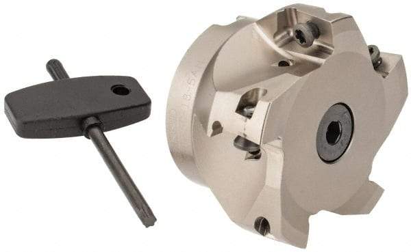 Seco - 5 Inserts, 2-1/2" Cut Diam, 3/4" Arbor Diam, 0.669" Max Depth of Cut, Indexable Square-Shoulder Face Mill - 0/90° Lead Angle, 1.575" High, XO.X 1806.. Insert Compatibility, Through Coolant, Series Power Turbo - Industrial Tool & Supply