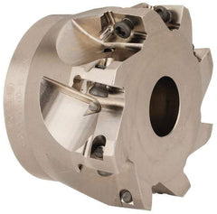 Seco - 8 Inserts, 3" Cut Diam, 1" Arbor Diam, 0.669" Max Depth of Cut, Indexable Square-Shoulder Face Mill - 0/90° Lead Angle, 1.969" High, XO.X 1806.. Insert Compatibility, Through Coolant, Series Power Turbo - Industrial Tool & Supply