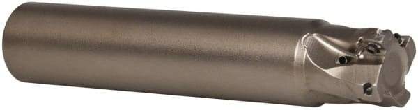 Seco - 3/4" Cut Diam, 0.197" Max Depth of Cut, 3/4" Shank Diam, 3.937" OAL, Indexable Square Shoulder End Mill - XO.X 0602 Inserts, Cylindrical Shank, 90° Lead Angle, Through Coolant, Series Nano Turbo - Industrial Tool & Supply