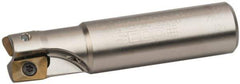 Seco - 3/4" Cut Diam, 0.433" Max Depth of Cut, 3/4" Shank Diam, 3.38" OAL, Indexable Square Shoulder End Mill - XO.X 1204.. Inserts, Weldon Shank, 90° Lead Angle, Through Coolant, Series Super Turbo - Industrial Tool & Supply