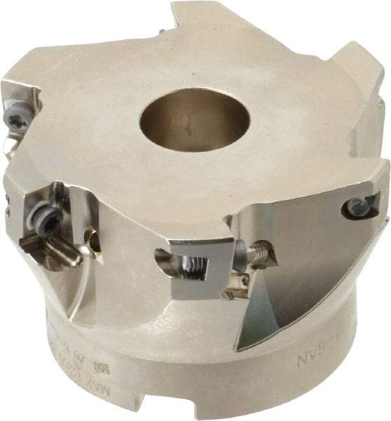 Seco - 6 Inserts, 2-1/2" Cut Diam, 3/4" Arbor Diam, 0.433" Max Depth of Cut, Indexable Square-Shoulder Face Mill - 0/90° Lead Angle, 1.57" High, XO.X 1204.. Insert Compatibility, Through Coolant, Series Super Turbo - Industrial Tool & Supply