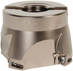 Seco - 4 Inserts, 3" Cut Diam, 1" Arbor Diam, 0.433" Max Depth of Cut, Indexable Square-Shoulder Face Mill - 0/90° Lead Angle, 2" High, XO.X 1204.. Insert Compatibility, Through Coolant, Series Super Turbo - Industrial Tool & Supply