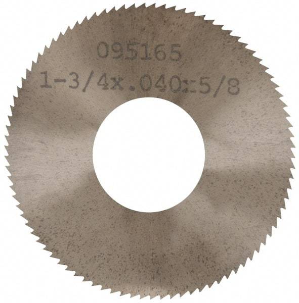 Made in USA - 1-3/4" Diam x 0.04" Blade Thickness x 5/8" Arbor Hole Diam, 90 Tooth Slitting and Slotting Saw - Arbor Connection, Solid Carbide, Concave Ground - Industrial Tool & Supply
