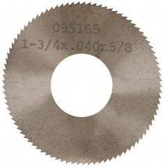 Made in USA - 1-3/4" Diam x 0.04" Blade Thickness x 5/8" Arbor Hole Diam, 90 Tooth Slitting and Slotting Saw - Arbor Connection, Solid Carbide, Concave Ground - Industrial Tool & Supply