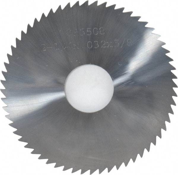 Made in USA - 2-1/4" Diam x 0.032" Blade Thickness x 5/8" Arbor Hole Diam, 60 Tooth Slitting and Slotting Saw - Arbor Connection, Solid Carbide, Concave Ground - Industrial Tool & Supply