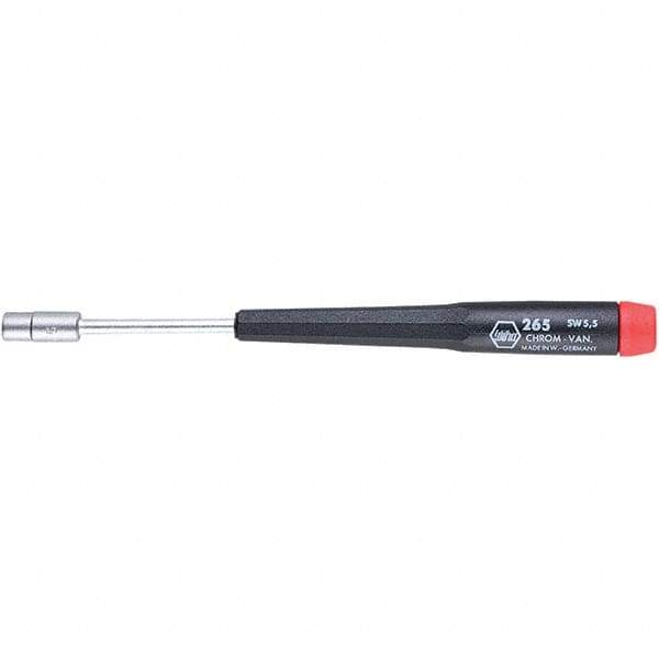 Wiha - 5.5mm Solid Shaft Precision Nutdriver - Cushion Grip Handle, 6-11/16" OAL - Industrial Tool & Supply