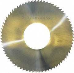 Made in USA - 2-3/4" Diam x 0.045" Blade Thickness x 1" Arbor Hole Diam, 72 Tooth Slitting and Slotting Saw - Arbor Connection, Solid Carbide, Concave Ground - Industrial Tool & Supply