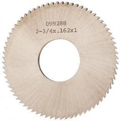 Made in USA - 2-3/4" Diam x 0.162" Blade Thickness x 1" Arbor Hole Diam, 72 Tooth Slitting and Slotting Saw - Arbor Connection, Solid Carbide, Concave Ground - Industrial Tool & Supply