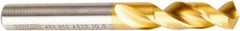 DORMER - 7.5mm 130° Spiral Flute High Speed Steel Screw Machine Drill Bit - TiN Finish, Right Hand Cut, 34mm Flute Length, 74mm OAL, ADX Point, Straight Shank - Industrial Tool & Supply