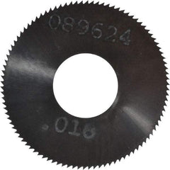 Made in USA - 1" Diam x 0.016" Blade Thickness, 3/8" Arbor Hole Diam, 98 Teeth, Solid Carbide Jeweler's Saw - Uncoated - Industrial Tool & Supply