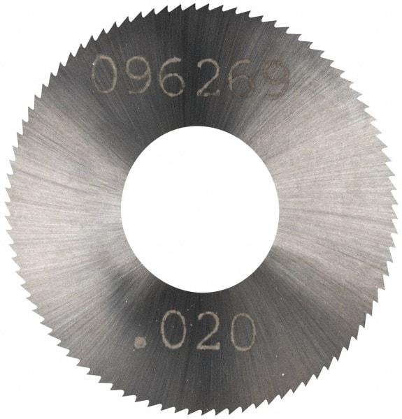 Made in USA - 1" Diam x 0.02" Blade Thickness, 3/8" Arbor Hole Diam, 98 Teeth, Solid Carbide Jeweler's Saw - Uncoated - Industrial Tool & Supply