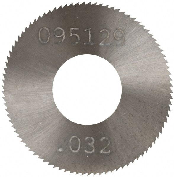 Made in USA - 1" Diam x 0.032" Blade Thickness, 3/8" Arbor Hole Diam, 98 Teeth, Solid Carbide Jeweler's Saw - Uncoated - Industrial Tool & Supply