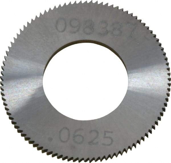Made in USA - 1" Diam x 1/16" Thick, 1/2" Arbor Hole Diam, 98 Teeth, Solid Carbide Jeweler's Saw - Uncoated - Industrial Tool & Supply