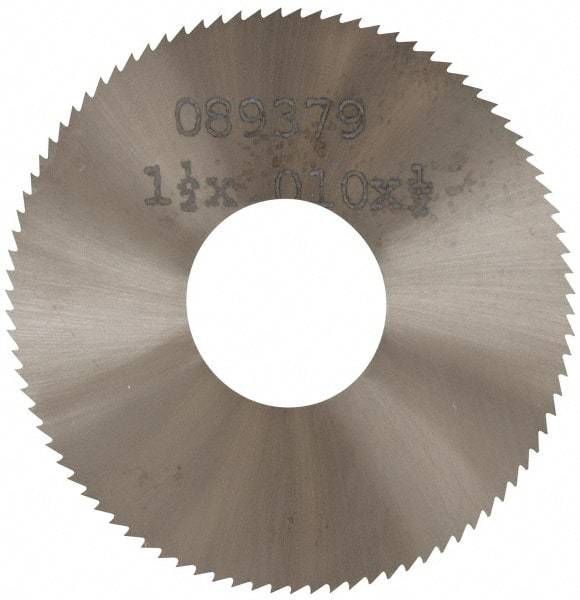 Made in USA - 1-1/2" Diam x 0.01" Blade Thickness, 1/2" Arbor Hole Diam, 130 Teeth, Solid Carbide, Jeweler's Saw - Uncoated - Industrial Tool & Supply