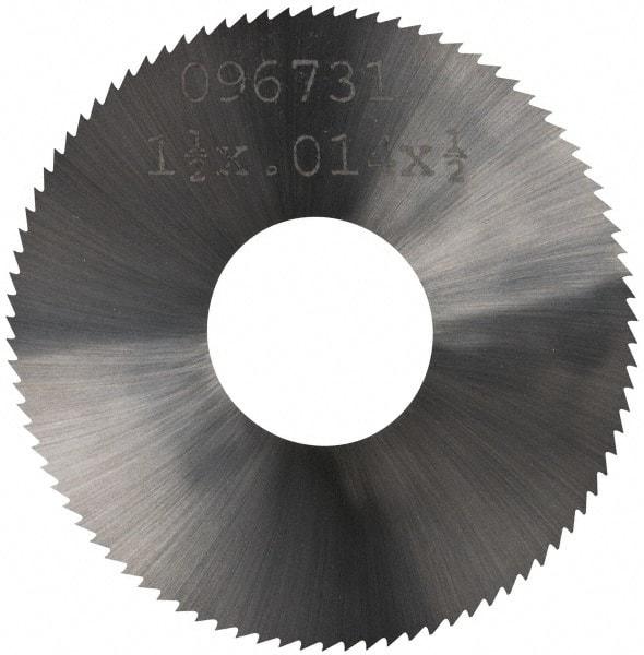 Made in USA - 1-1/2" Diam x 0.014" Blade Thickness, 1/2" Arbor Hole Diam, 110 Teeth, Solid Carbide, Jeweler's Saw - Uncoated - Industrial Tool & Supply