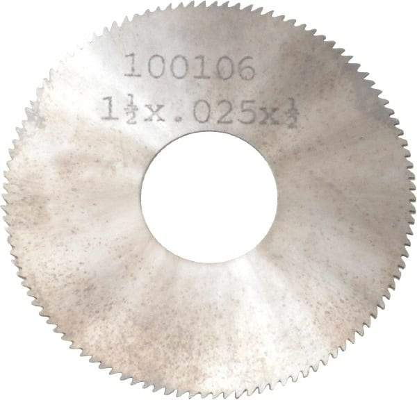 Made in USA - 1-1/2" Diam x 0.025" Blade Thickness, 1/2" Arbor Hole Diam, 110 Teeth, Solid Carbide, Jeweler's Saw - Uncoated - Industrial Tool & Supply