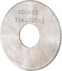 Made in USA - 1-1/2" Diam x 0.028" Blade Thickness, 1/2" Arbor Hole Diam, 110 Teeth, Solid Carbide, Jeweler's Saw - Uncoated - Industrial Tool & Supply