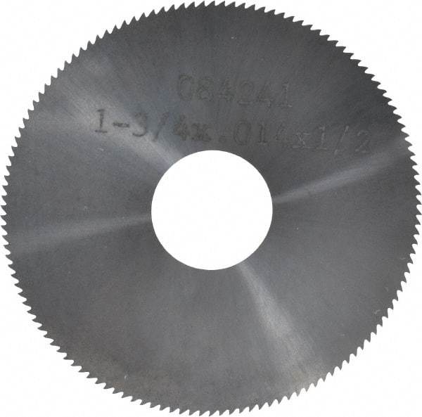 Made in USA - 1-3/4" Diam x 0.014" Blade Thickness, 1/2" Arbor Hole Diam, 130 Teeth, Solid Carbide, Jeweler's Saw - Uncoated - Industrial Tool & Supply