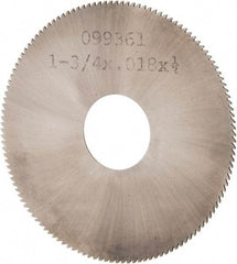 Made in USA - 1-3/4" Diam x 0.018" Blade Thickness, 1/2" Arbor Hole Diam, 130 Teeth, Solid Carbide, Jeweler's Saw - Uncoated - Industrial Tool & Supply