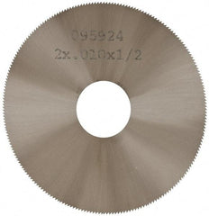 Made in USA - 2" Diam x 0.01" Blade Thickness, 1/2" Arbor Hole Diam, 190 Teeth, Solid Carbide Jeweler's Saw - Uncoated - Industrial Tool & Supply