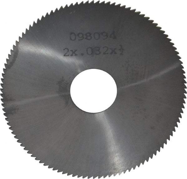 Made in USA - 2" Diam x 0.032" Blade Thickness, 1/2" Arbor Hole Diam, 110 Teeth, Solid Carbide Jeweler's Saw - Uncoated - Industrial Tool & Supply
