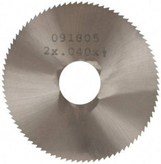 Made in USA - 2" Diam x 0.04" Blade Thickness, 1/2" Arbor Hole Diam, 110 Teeth, Solid Carbide Jeweler's Saw - Uncoated - Industrial Tool & Supply