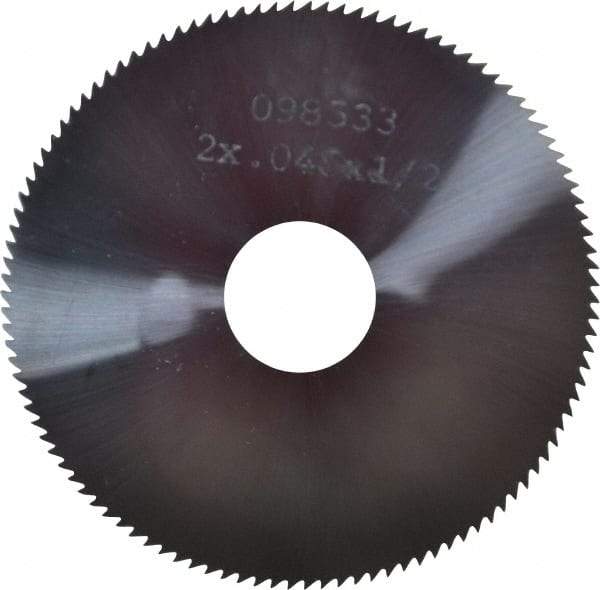 Made in USA - 2" Diam x 0.045" Blade Thickness, 1/2" Arbor Hole Diam, 110 Teeth, Solid Carbide Jeweler's Saw - Uncoated - Industrial Tool & Supply