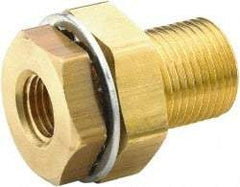 Parker - 1-1/8 - 14 Male Thread x 1/2 Female Thread, Brass Industrial Pipe Anchor Coupling - Male Straight Thread O-Ring x Female NPTF, 1,000 psi - Industrial Tool & Supply