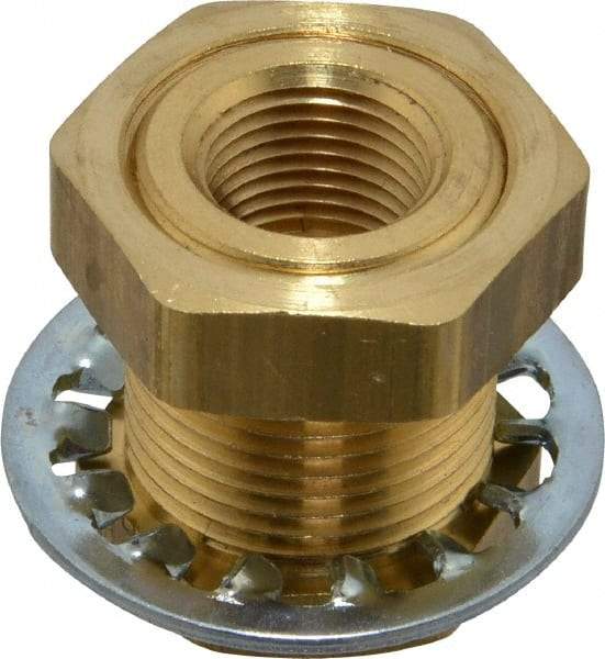 Parker - 1-14 Male Thread x 3/8 Female Thread, Brass Industrial Pipe Anchor Coupling - Male Straight Thread O-Ring x Female NPTF, 1,000 psi - Industrial Tool & Supply
