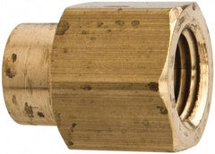 Parker - 1/2 x 3/8 Female Thread, Brass Industrial Pipe Coupling - FNPTF, 1,000 psi - Industrial Tool & Supply