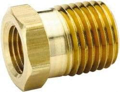 Parker - 1 Male Thread x 1/2 Female Thread, Brass Industrial Pipe Hex Bushing - MNPTF x FNPTF, 1,000 psi - Industrial Tool & Supply