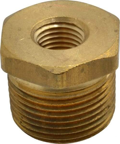 Parker - 3/4 Male Thread x 1/4 Female Thread, Brass Industrial Pipe Hex Bushing - MNPTF x FNPTF, 1,000 psi - Industrial Tool & Supply