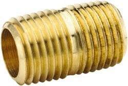 Parker - 1/2 Male Thread, Brass Industrial Pipe Close Nipple - MNPTF, 1,000 psi - Industrial Tool & Supply