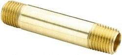 Parker - 1/2 Male Thread, Brass Industrial Pipe Long Nipple - MNPTF, 1,000 psi - Industrial Tool & Supply