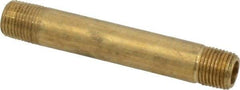 Parker - 1/8 Male Thread, Brass Industrial Pipe Long Nipple - MNPTF, 1,000 psi - Industrial Tool & Supply