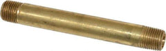 Parker - 1/8 Male Thread, Brass Industrial Pipe Long Nipple - MNPTF, 1,000 psi - Industrial Tool & Supply