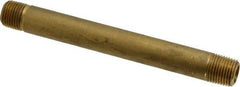 Parker - 1/8 Male Thread, Brass Industrial Pipe Long Nipple - MNPTF, 1,000 psi - Industrial Tool & Supply