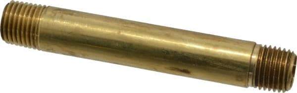 Parker - 1/4 Male Thread, Brass Industrial Pipe Long Nipple - MNPTF, 1,000 psi - Industrial Tool & Supply