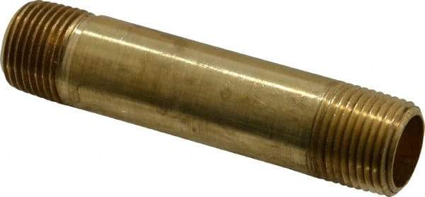 Parker - 3/8 Male Thread, Brass Industrial Pipe Long Nipple - MNPTF, 1,000 psi - Industrial Tool & Supply