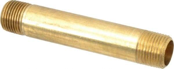 Parker - 3/8 Male Thread, Brass Industrial Pipe Long Nipple - MNPTF, 1,000 psi - Industrial Tool & Supply