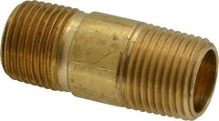 Parker - 1/2 Male Thread, Brass Industrial Pipe Long Nipple - MNPTF, 1,000 psi - Industrial Tool & Supply