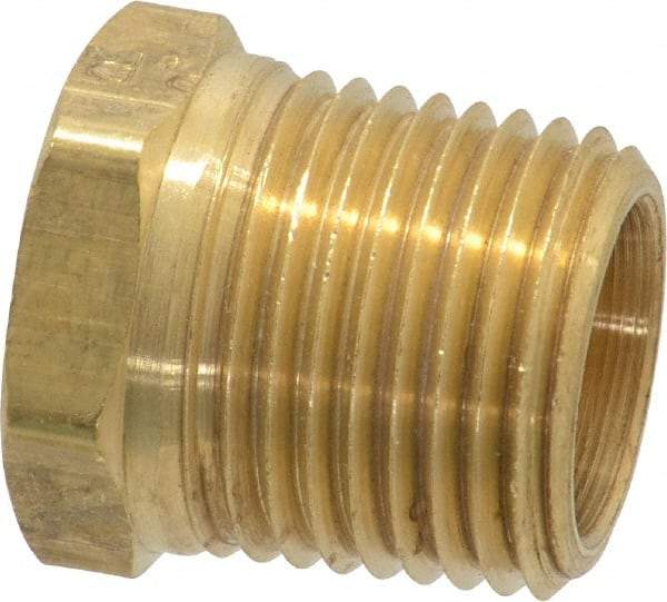 Parker - 1/2 Male Thread, Brass Industrial Pipe Hex Head Plug - MNPTF, 1,000 psi - Industrial Tool & Supply