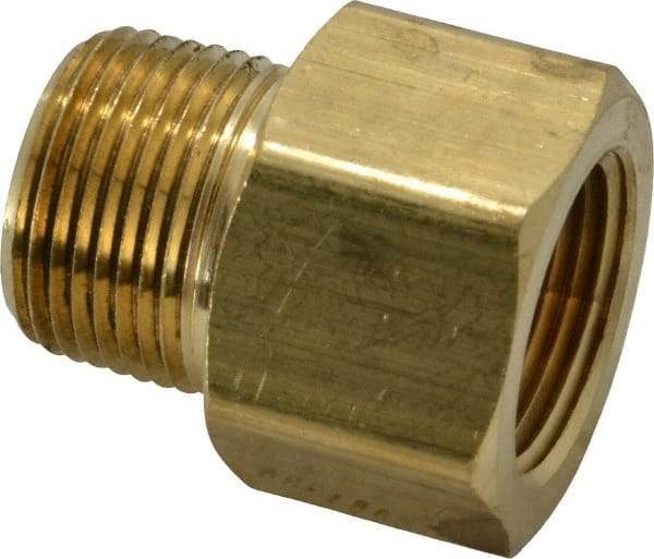 Parker - 3/4 Male Thread x 3/4 Female Thread, Brass Industrial Pipe Adapter - MNPTF x FNPTF, 1,000 psi - Industrial Tool & Supply