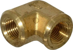 Parker - 1/8 Female Thread, Brass Industrial Pipe 90° Female Elbow - FNPTF, 1,000 psi - Industrial Tool & Supply