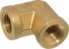 Parker - 1/4 Female Thread, Brass Industrial Pipe 90° Female Elbow - FNPTF, 1,000 psi - Industrial Tool & Supply