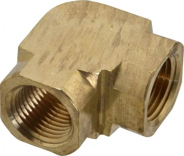 Parker - 3/8 Female Thread, Brass Industrial Pipe 90° Female Elbow - FNPTF, 1,000 psi - Industrial Tool & Supply